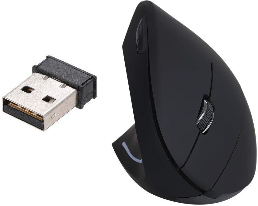 microware Wireless Vertical Mouse Left Hand USB Ergonomic Optical Mouse Left-Handed High Precision Adjustable 800 1200 1600 DPI 5 Buttons for Mac Laptop PC Wireless Optical Gaming Mouse-image-34
