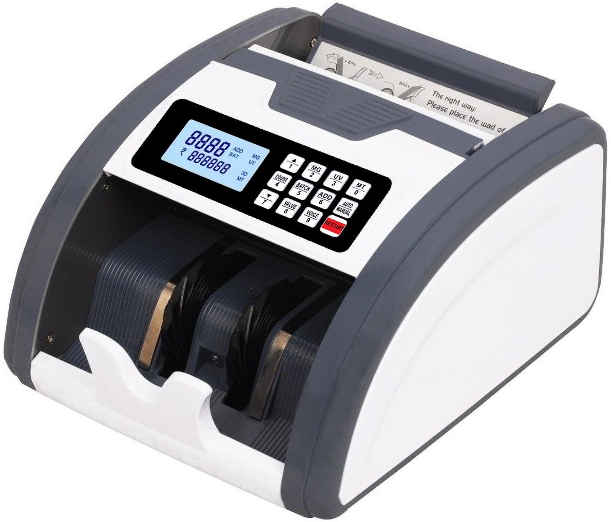 Drop2Kart Automatic Heavy-Duty Money Counter - Supports All INR, UV/MG/MT FakeNote Detection, Multiple Operation Modes, LED External Display Note Counting Machine-picture-34