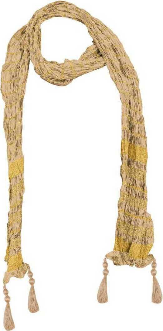 Art Silk Self Design Gold Men Dupatta