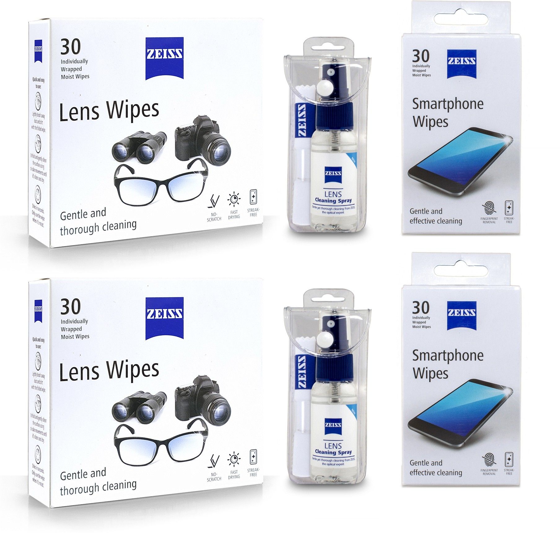 ZEISS Lens Cleaner & Pre-Moistened Smartphone & Lens Cleaning Wipes for Spectacles Glasses Camera Laptops Cell phones with Microfiber Cloth-(120-Wipes / 2-Bottle-30ml) Lens Cleaner-image-46