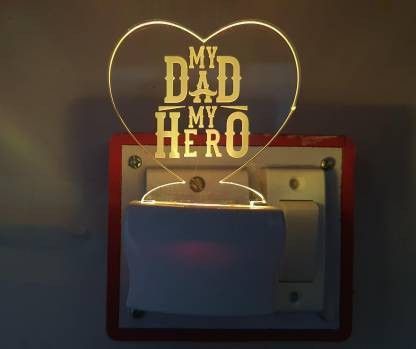 3D Illusion LED Light Night Lights for 7 Colors Led Changing Lighting Bedroom Decoration Decorative Lighting Gifts for Boys Girls Kids Baby Friends MY DAD IS MY HERO Designer Night Lamp ( 5 cm, Multicolor ) Night Lamp-image-49