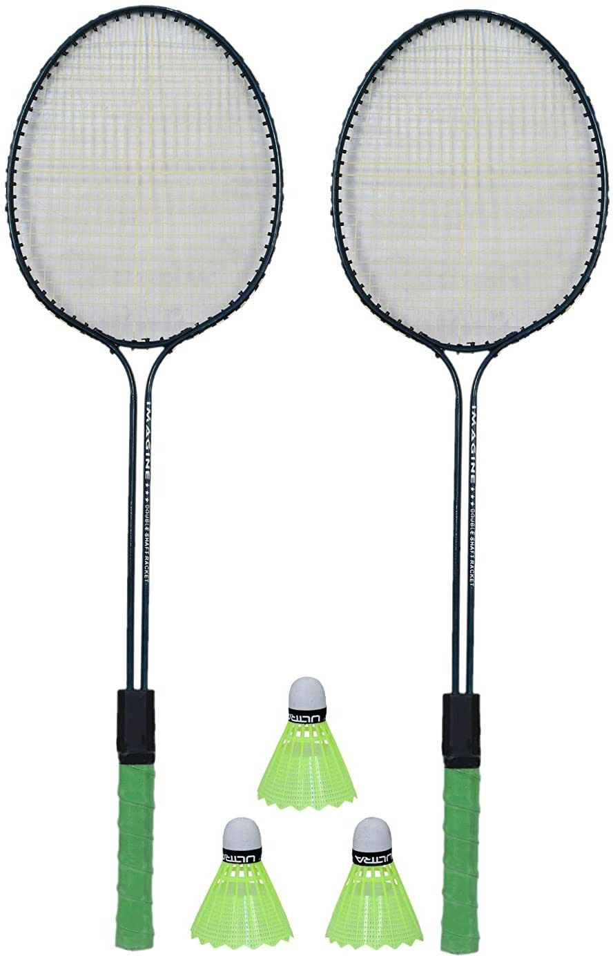 pargati 3 Piece Shuttle, Double Shaft Badminton Racquets Multicolor Strung Badminton Racquet-picture-21