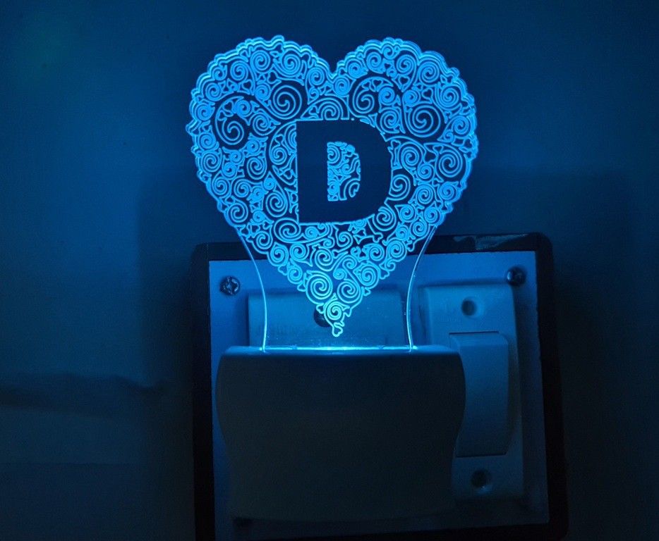 ukani 3D Illusion LED Light Night Lights for 7 Colors Led Changing Lighting Bedroom Decoration Decorative Lighting Gifts for Boys Girls Kids Baby Friends ALPHABET D Night Lamp ( 5 cm, Multicolor ) Night Lamp-picture-38