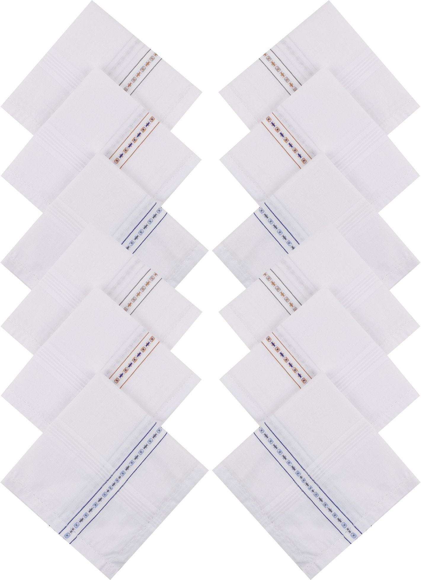 Solo Men's Cotton Handkerchiefs (White) Pack of 12 ["White"] Handkerchief-image-38