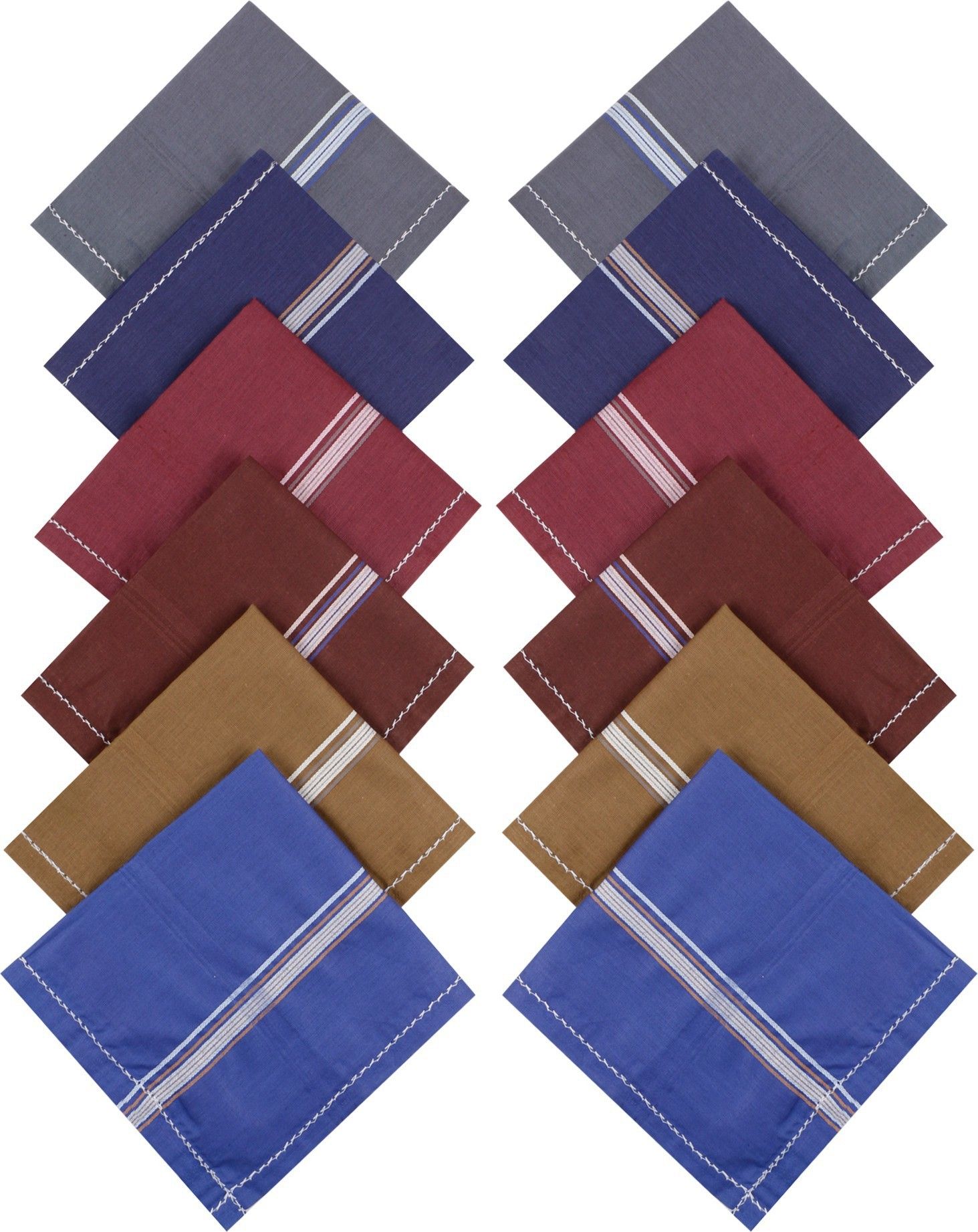 Solo Men's Cotton Handkerchiefs (Multi-color) Pack of 12 ["Multicolor"] Handkerchief-picture-23