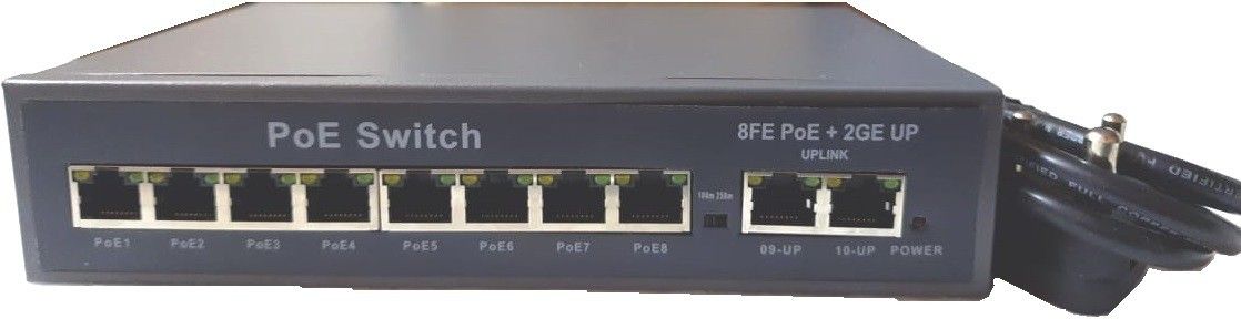 HANUTECH Poe Switch | 8 Port Poe Switch| Poe Switch 8 Port Rj45(10/100Mbps) + 2 Port Uplink Gigabit Rj45 (10/100/1000Mbps) CCTV Networking Poe Switch Ethernet RJ45 Switch 8 Ports 1000 Mbps Network Switch-picture-23