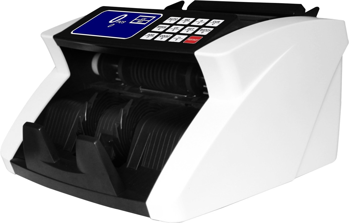 Drop2Kart Bill Counter - Counts All Indian Currency, RGB LCD Display, HeavyDuty Motor, UV/MG CMOS Sensors, After Sales Service Support Note Counting Machine image 1