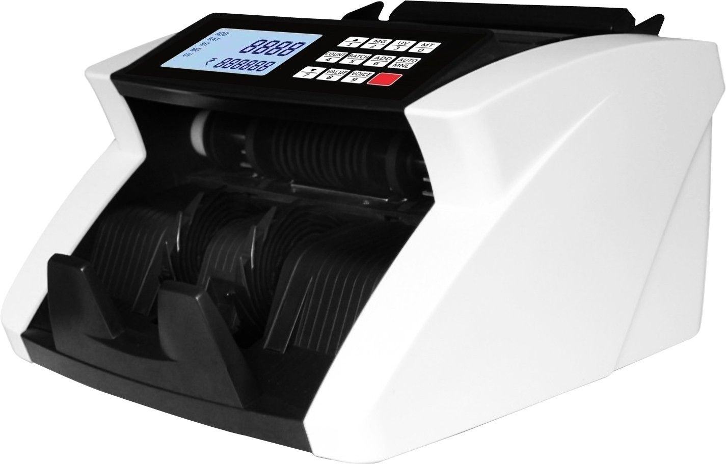 Drop2Kart Bill Counter - AccuCount All INR Currency, Heavy-Duty Motor, UV/MG Fake-Note Detection, ADD+BATCH Modes, LED External Display Note Counting Machine-picture-27
