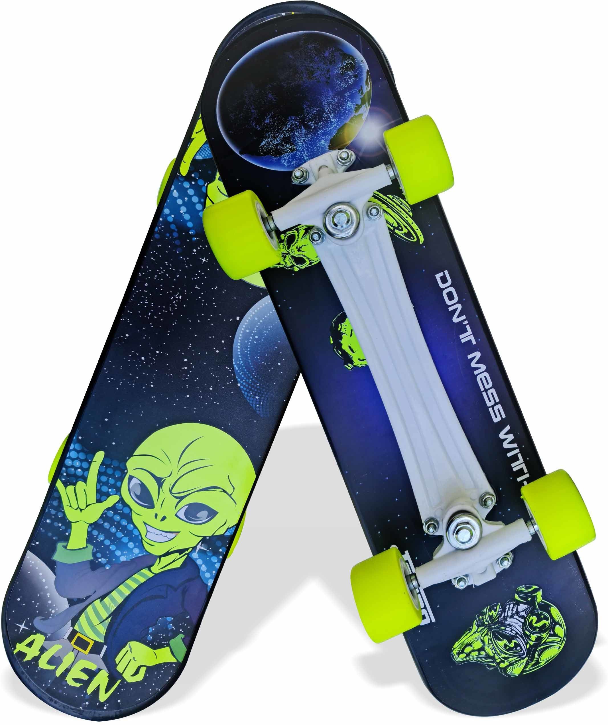 jaspo Turbo 26"x 6.25" Inches Fiber Beginner Skateboard for 8 yrs & Above (Alien) 6.6 inch x 27.6 inch Skateboard-picture-11