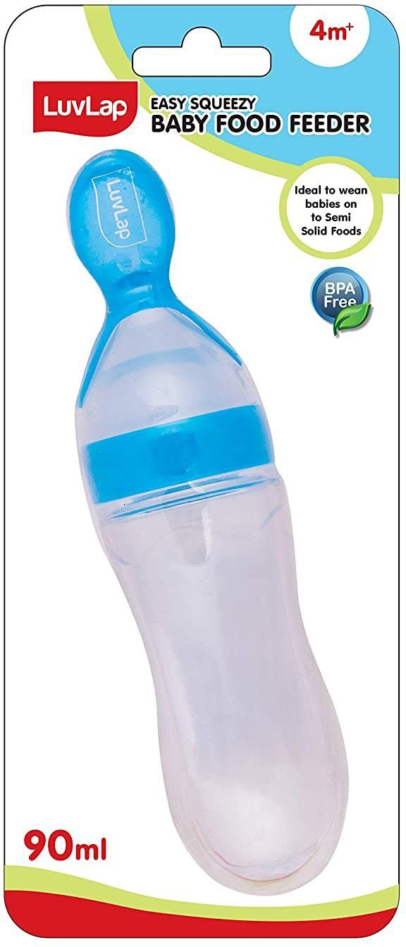 Feeding Spoon with Squeezy food Grade Silicone Feeder bottle BPA Free, 90 ml Feeder