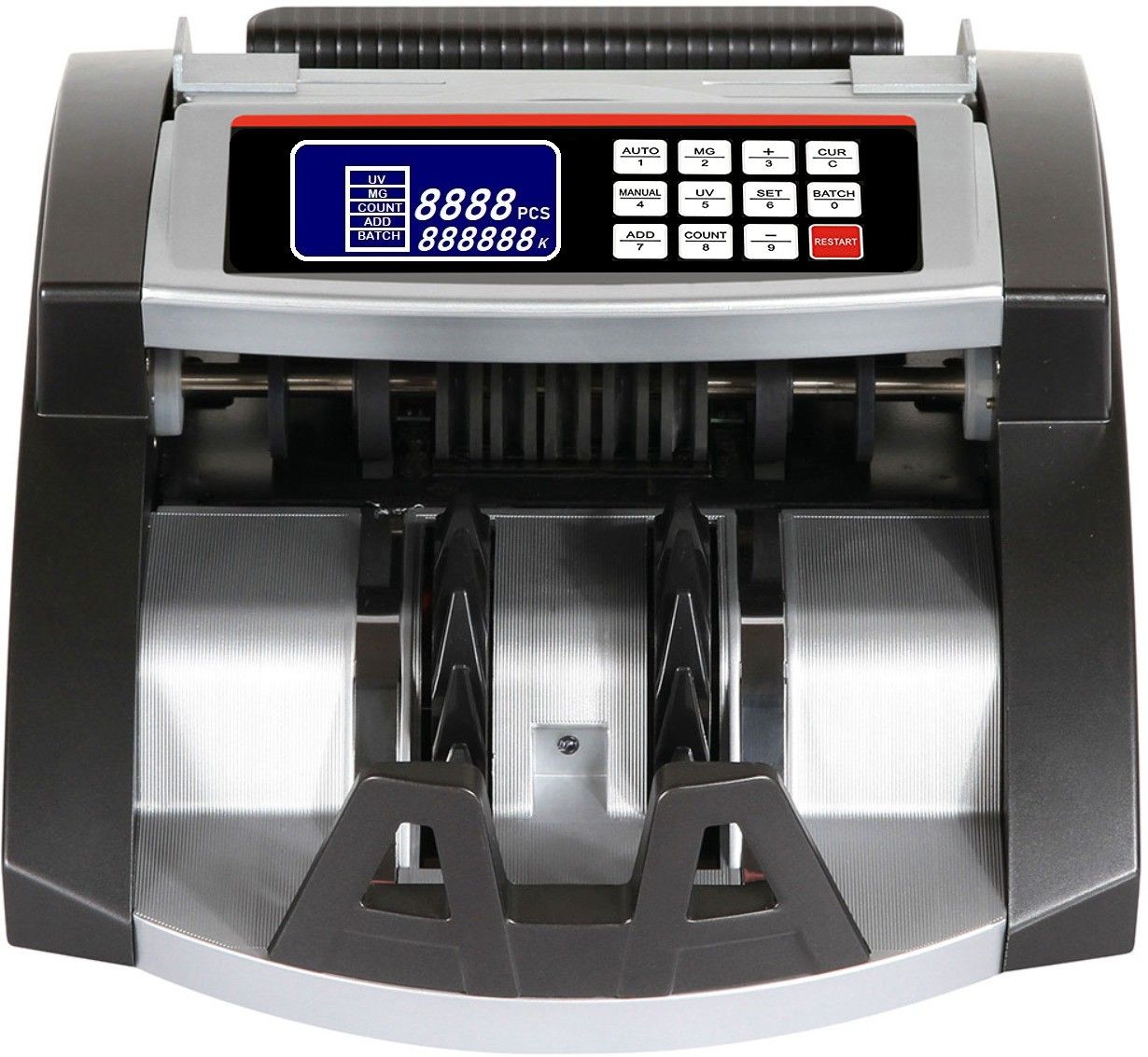 Drop2Kart Bill Counter - AccuCounts All INR Currency, UV/MG/MT/IR FakeBill Detection, LCD+LED Dual Display, Multiple Operation Modes Note Counting Machine-image-46