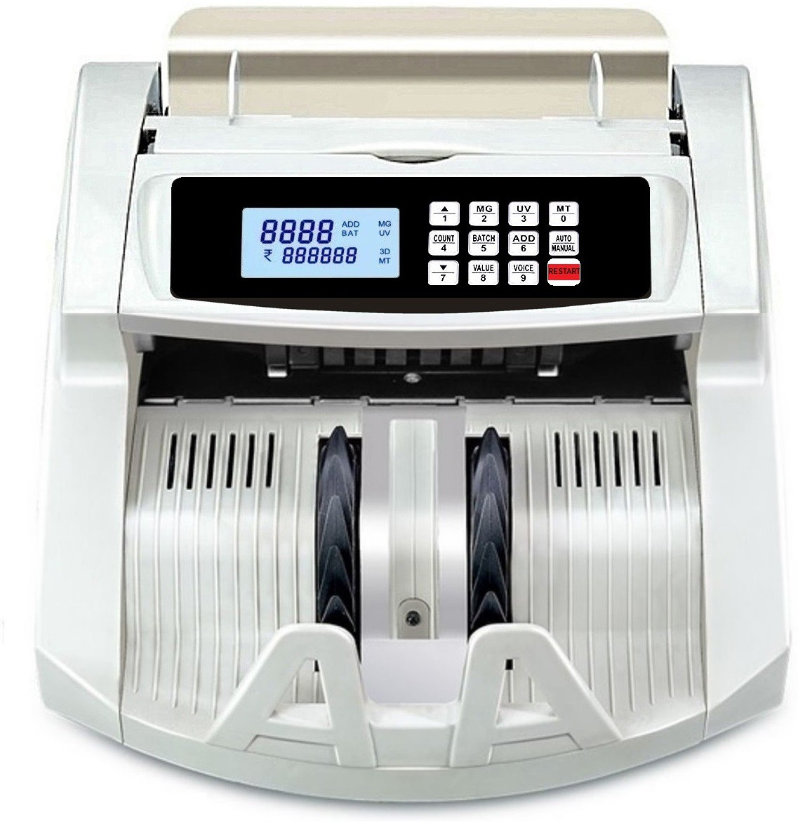 Drop2Kart Bill Counter - LCD+LED Display, UV/MG Image Sensors, Multiple Operation Modes, FakeNote Alarm, After Sales Service Support Note Counting Machine image 1