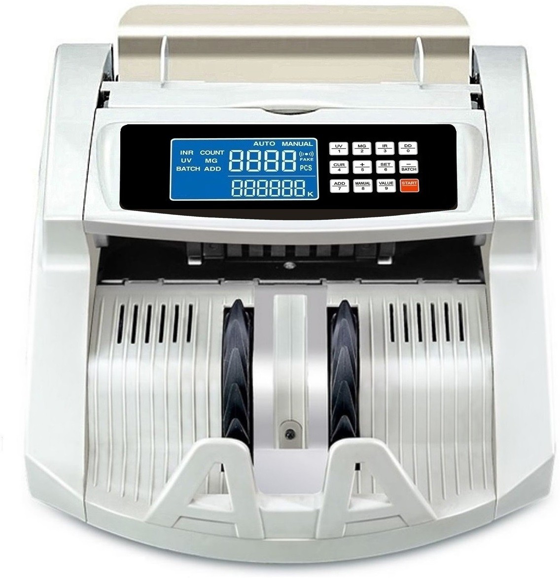 Drop2Kart Cash Counter - Automatic AccuCount, Dual Display - LCD+LED, HeavyDuty Motor, Counts All INR Bills, UV/MG FakeNote Detection Note Counting Machine image 1