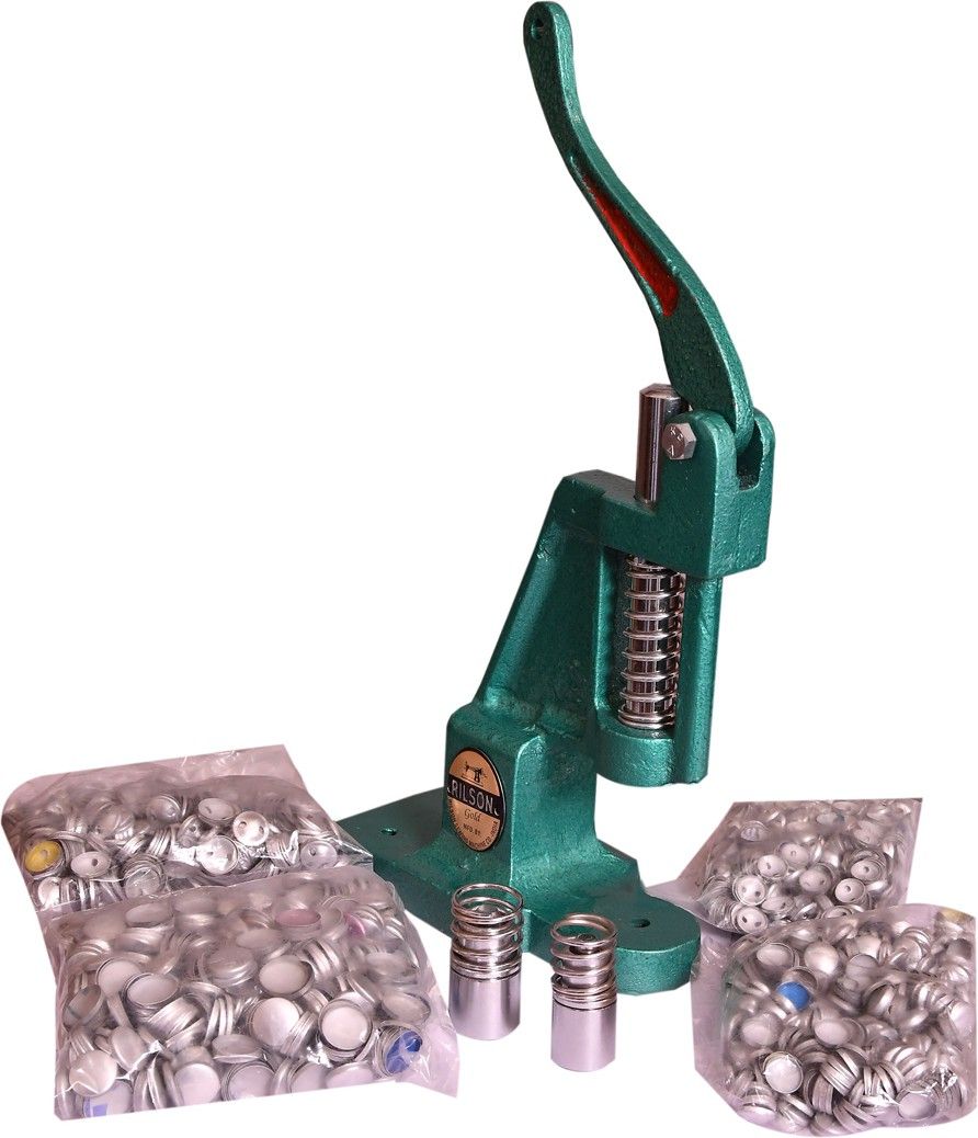 rilson Cast Iron Fabric Button Making/Pressing/Molding Machine-2 Steel dyes, 200 Shells-picture-27