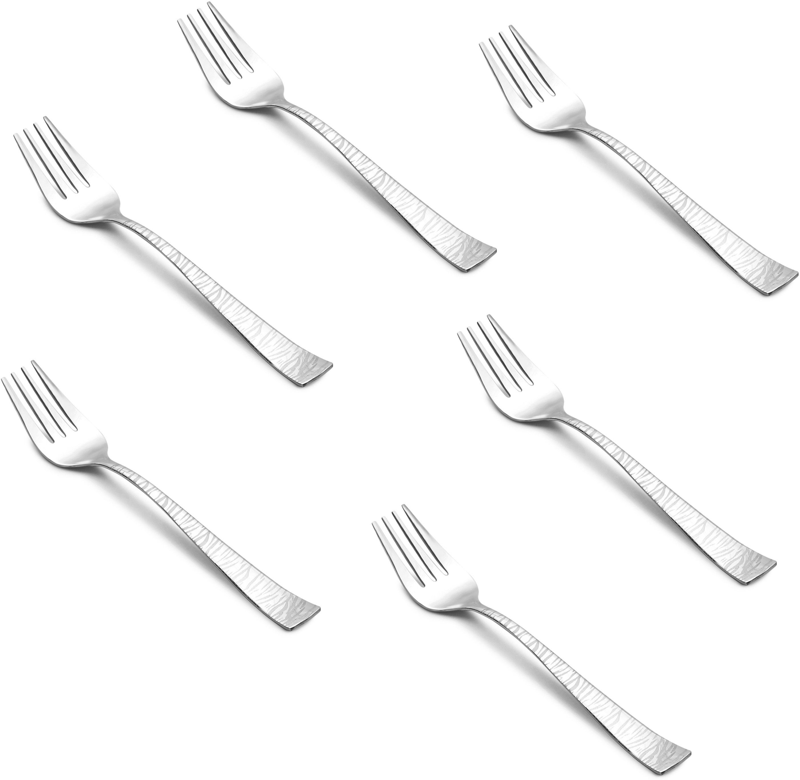 homify 6 pcs Desert Fork Set with | STYLISH ZEBRA Handle design | Stainless Steel Dessert Fork Set | Stainless Steel Dessert Fork Set Stainless Steel Dessert Fork Set-picture-10