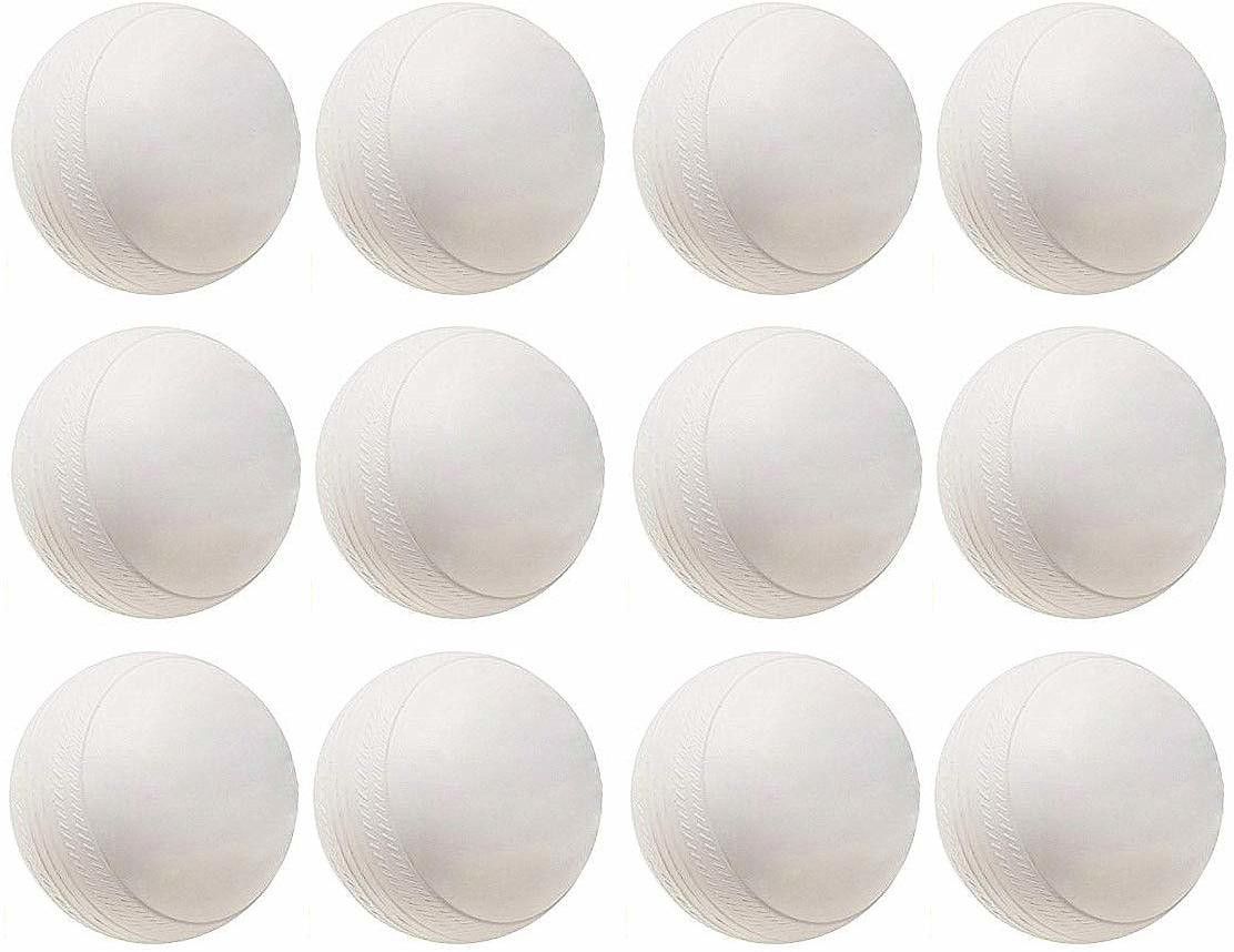 payal creation White Cricket Practice Heavy Wind Plastic Balls 80 gm Each (Pack of 12) Cricket Training Ball-picture-35