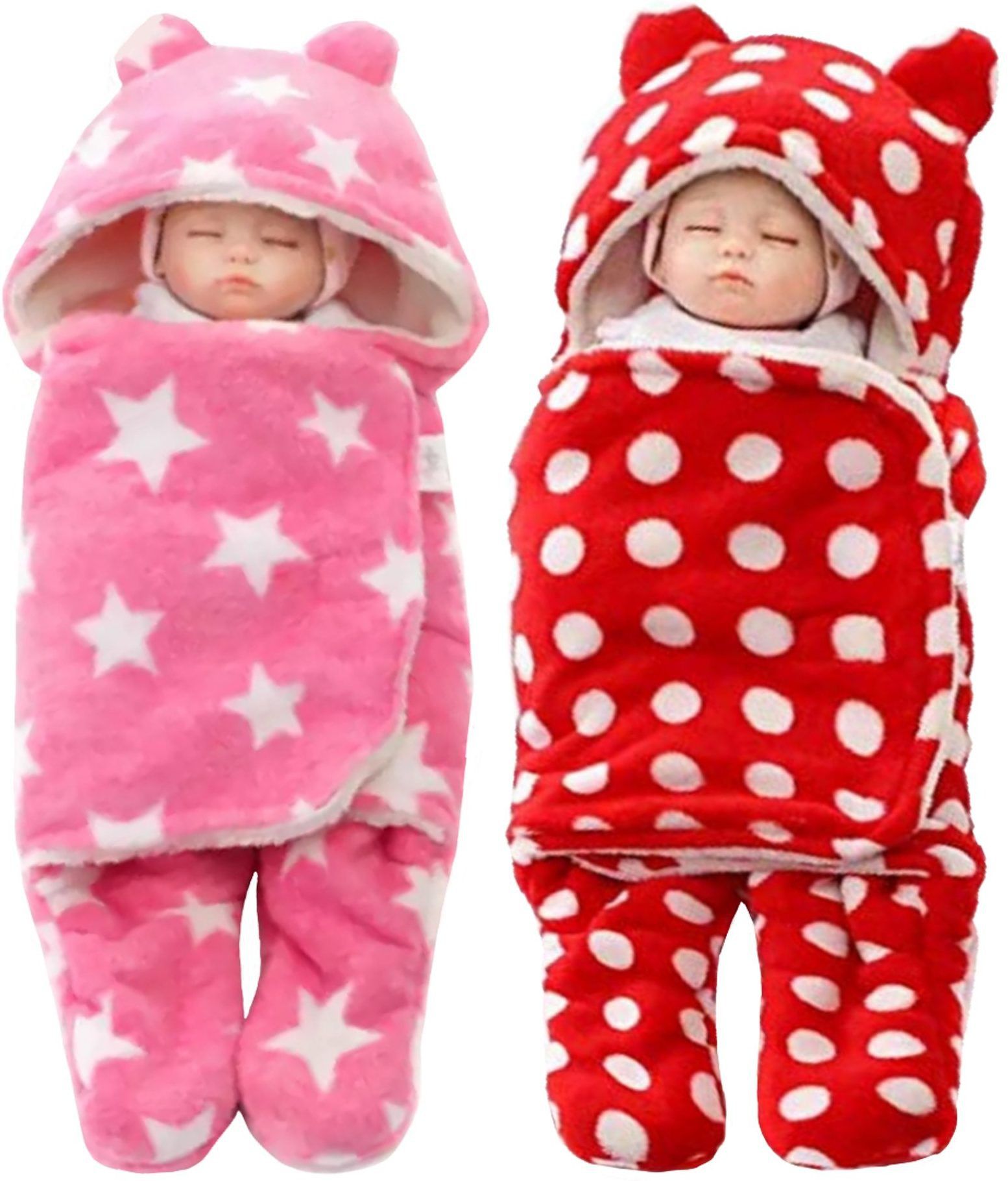 Printed Single Hooded Baby Blanket for Mild Winter-image-37