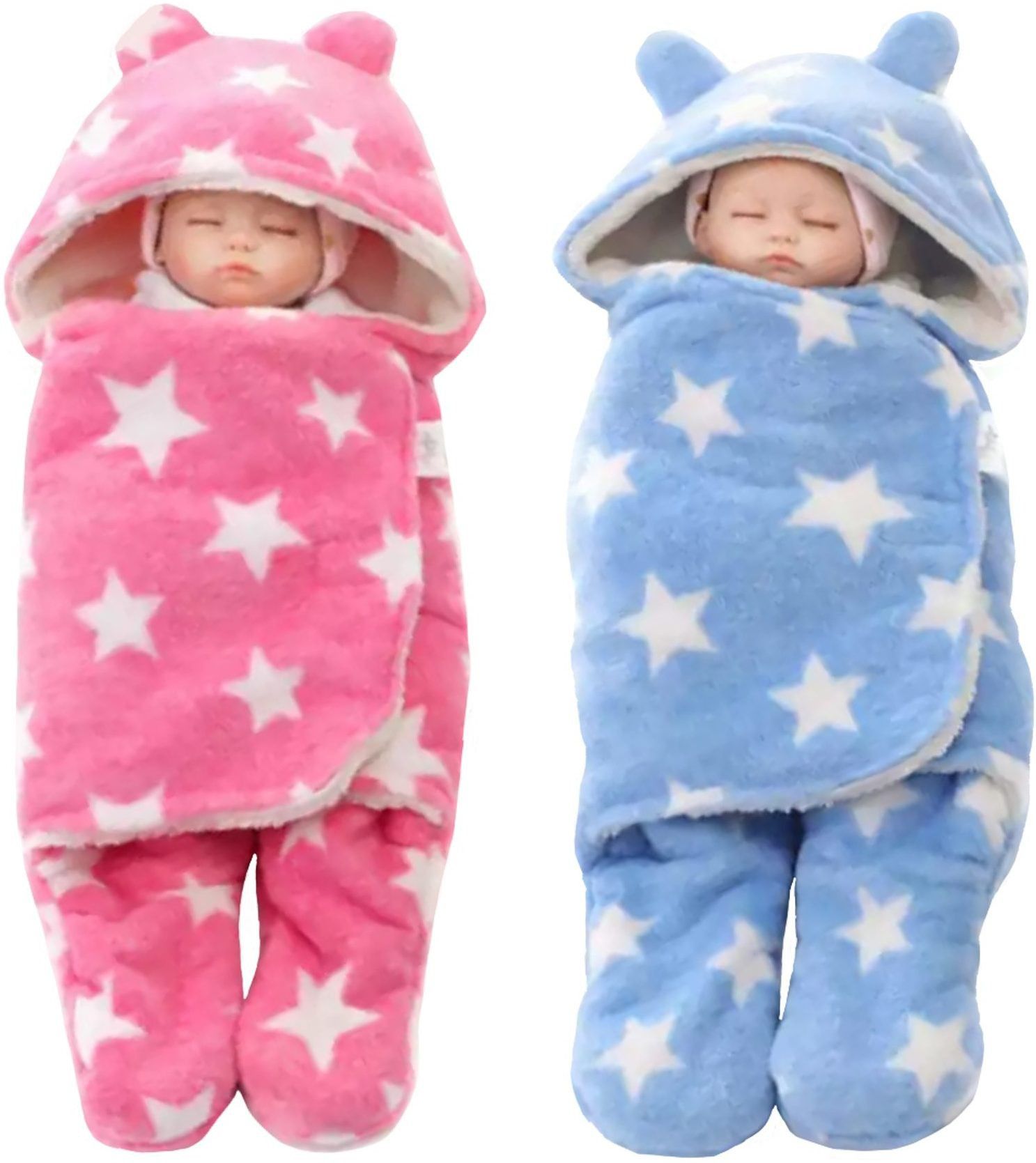 Printed Single Hooded Baby Blanket forMild Winter-image-44