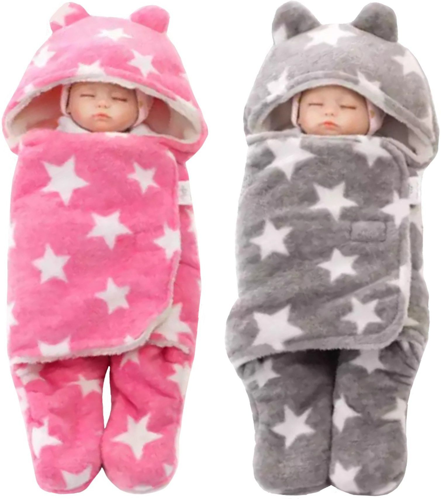 brandonn Printed Single Hooded Baby Blanket for Mild Winter-picture-28