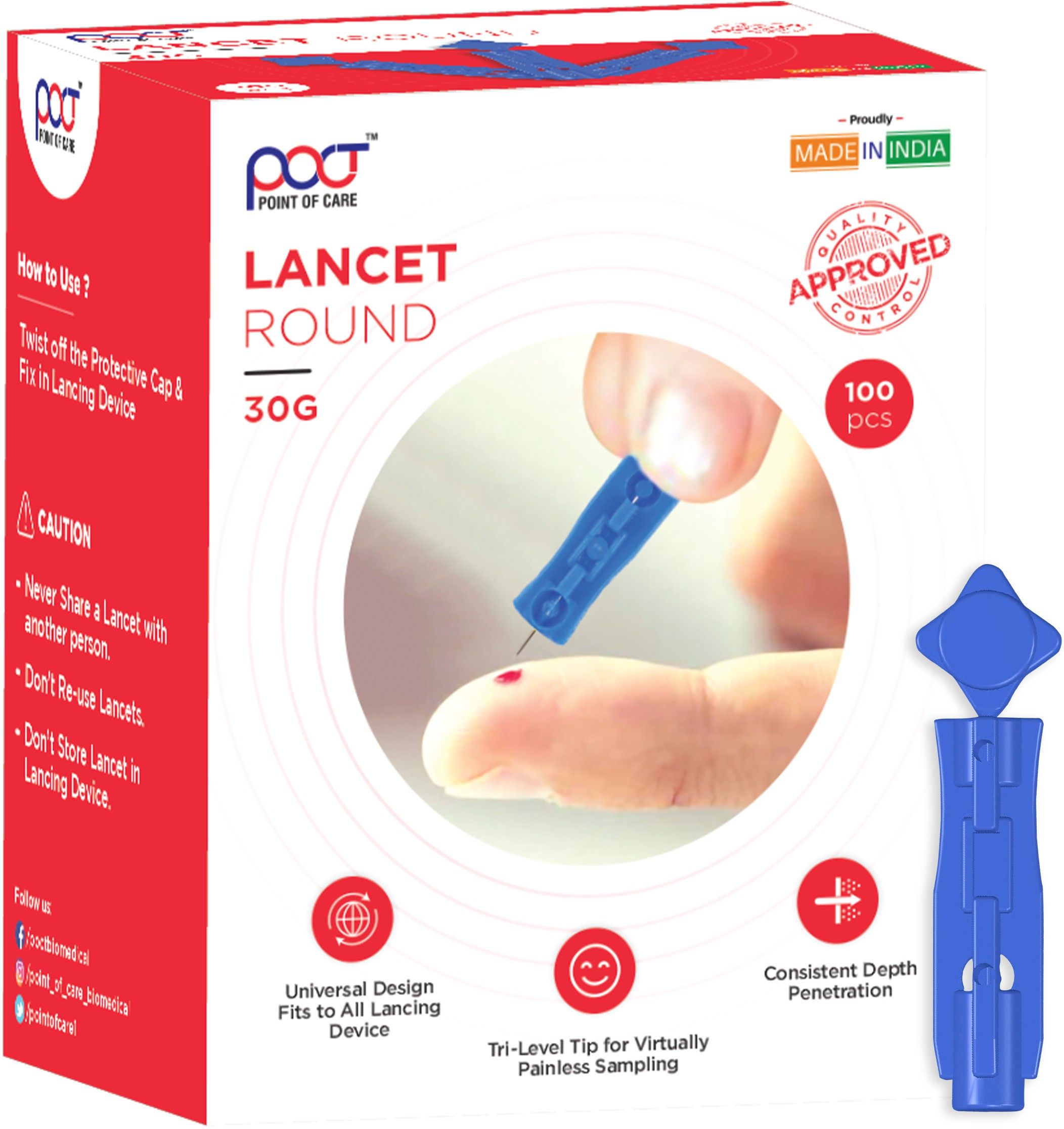 point of care Round Lancet Glucometer Lancets-image-48