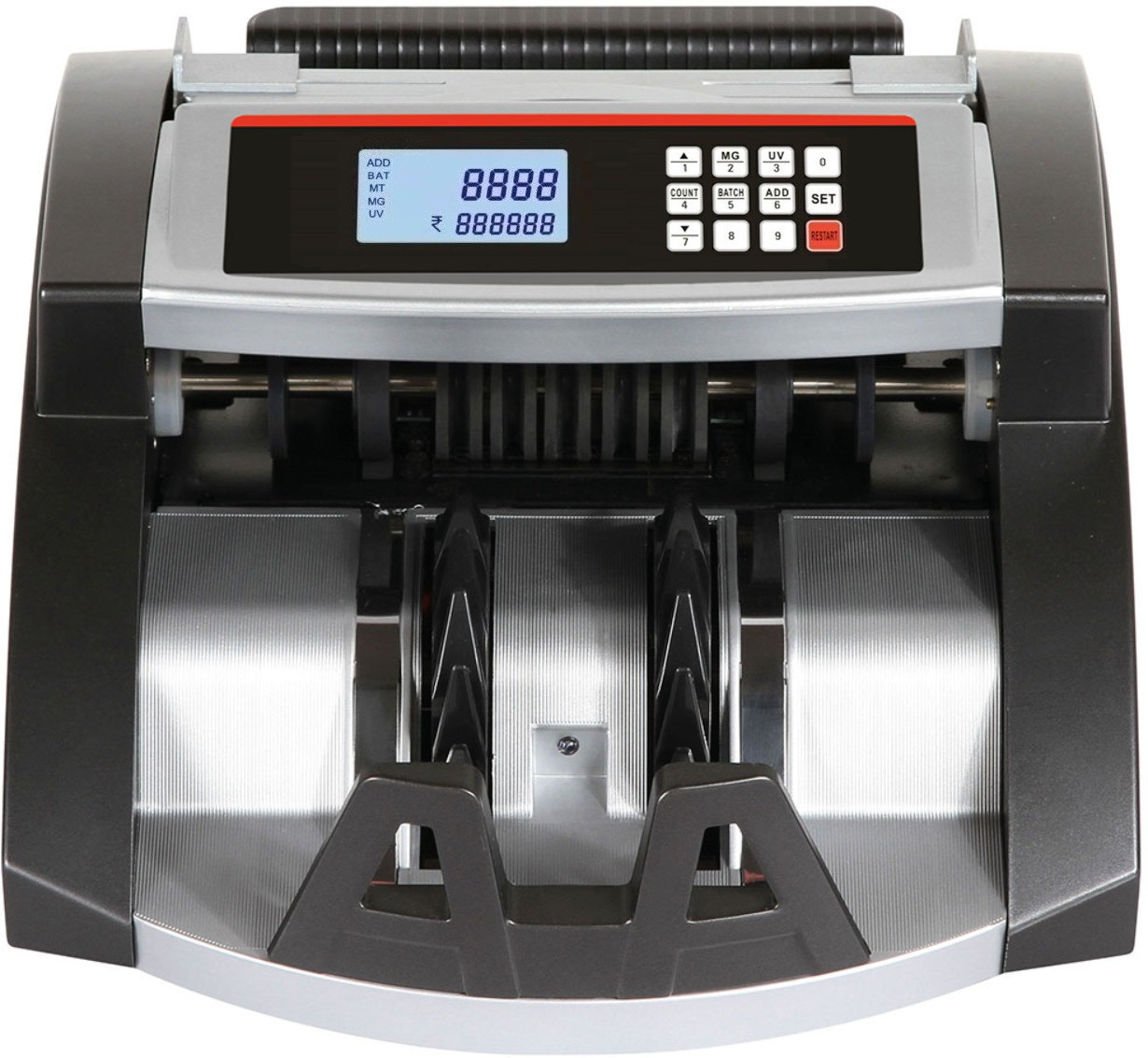 Drop2Kart LCD Money Counter - Updated for All INR Currency, UV/MG/MT/IR Sensors, Multiple Operation Modes with After Sales Service Support Note Counting Machine image 1