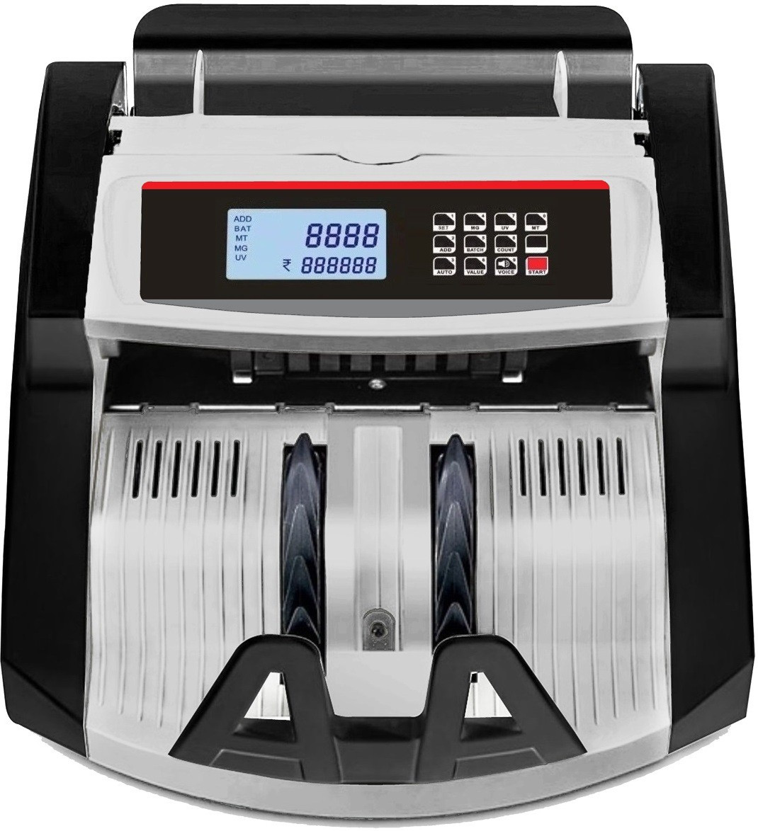 Drop2Kart HeavyDuty Cash Counter - Supports All INR Currency, UV/MG/MT/IR Sensors, FakeNote Alarm, ADD/BATCH Modes, After Sales Service Support Note Counting Machine image 1