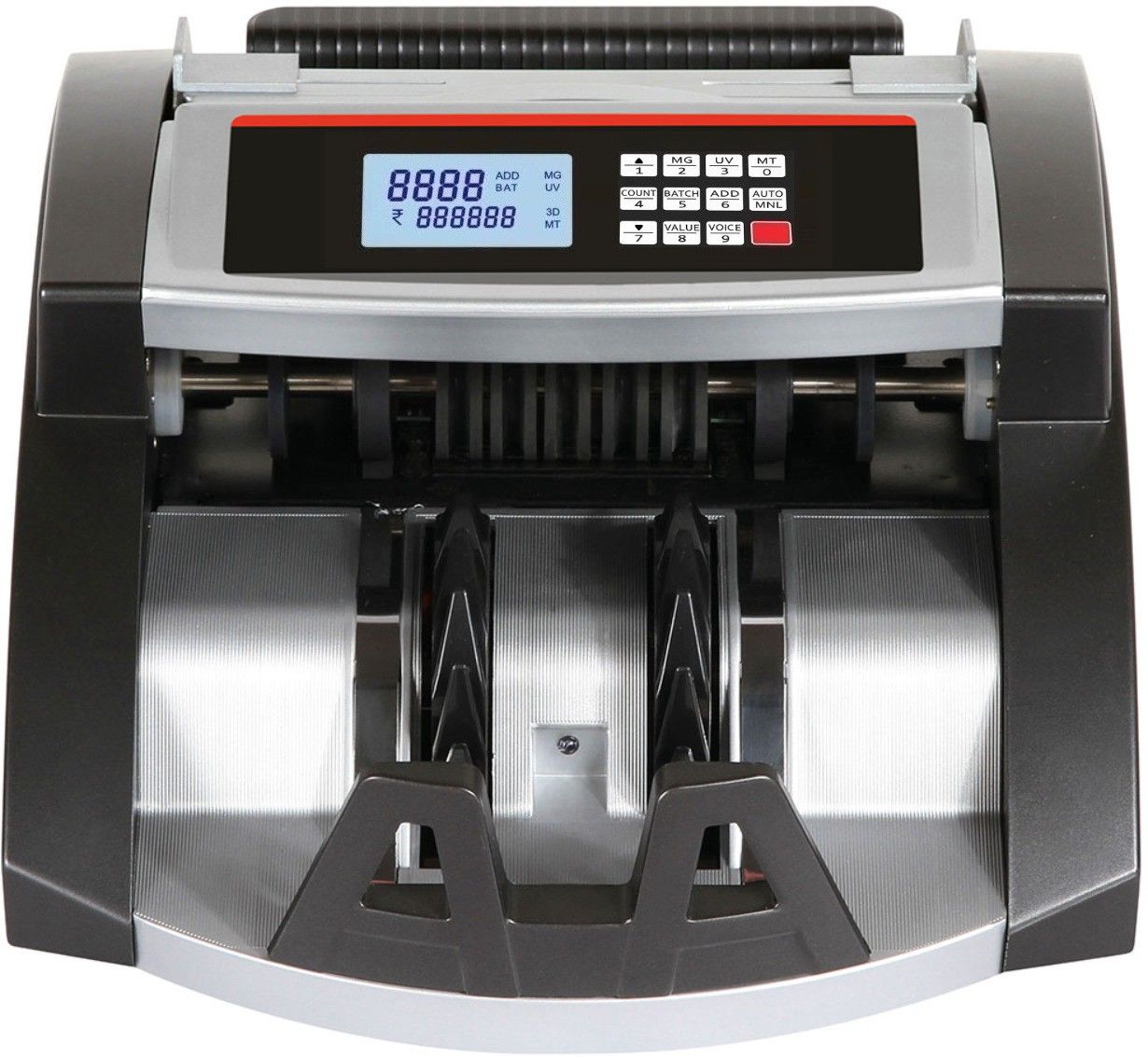 Drop2Kart Money Counter - AutoCounts All INR Currency, UV/MG/MT/IR Image Sensors, Big RGB LCD Display, FakeNote Alarm with LED External Display Note Counting Machine-image-41