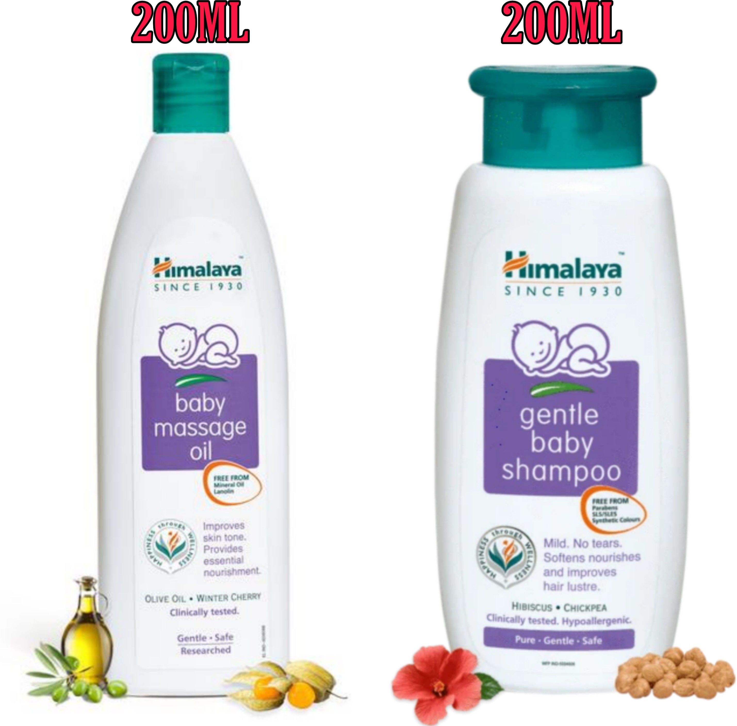 himalaya Baby Massage Oil ( 200ML ) + Baby Shampoo ( 200ML )-picture-7