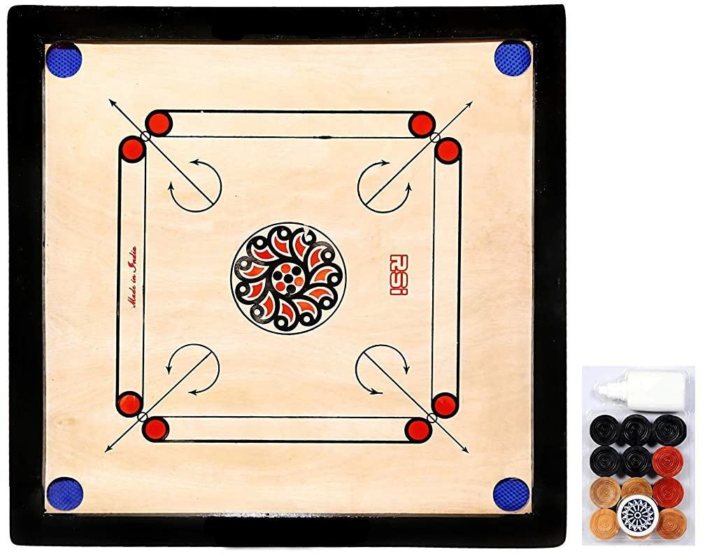 vnh Glossy Finish Full Size Carrom Board with Coins, Striker & Powder 50 cm Carrom Board-picture-16