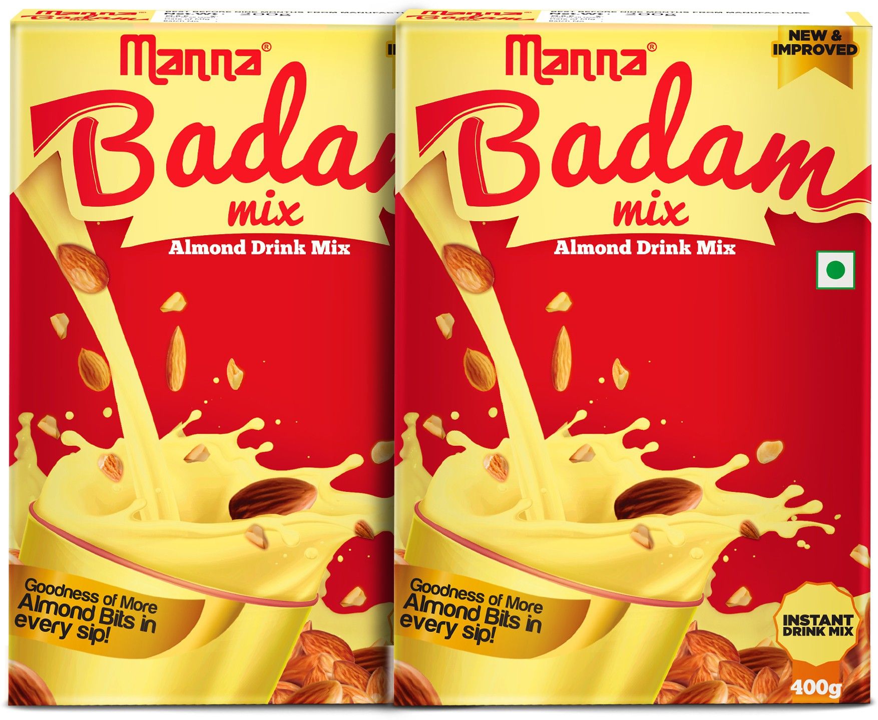 manna Instant Badam Drink Mix, 800G | With Real bits of Badam, 400g (400g x 2 Packs) . More Bits per Sip (10% Badam). Make Milk tastier-picture-24