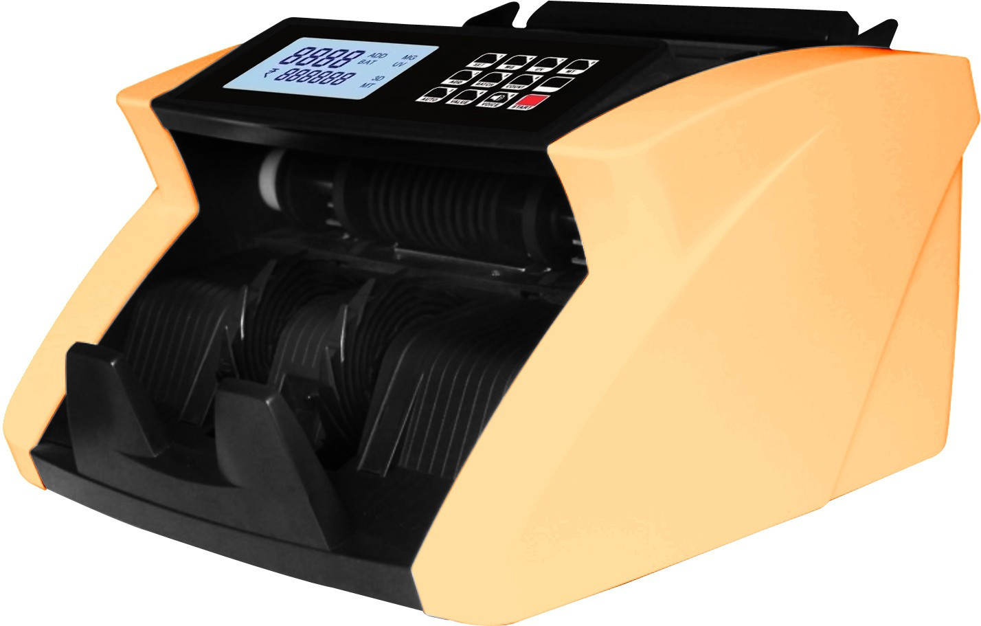 Drop2Kart Bank Grade Bill Counter - UV/MG Counterfeit Detection, Dual Display - LCD+LED, HeavyDuty Motor, ADD/BATCH Modes, Counts All INR Note Counting Machine image 1