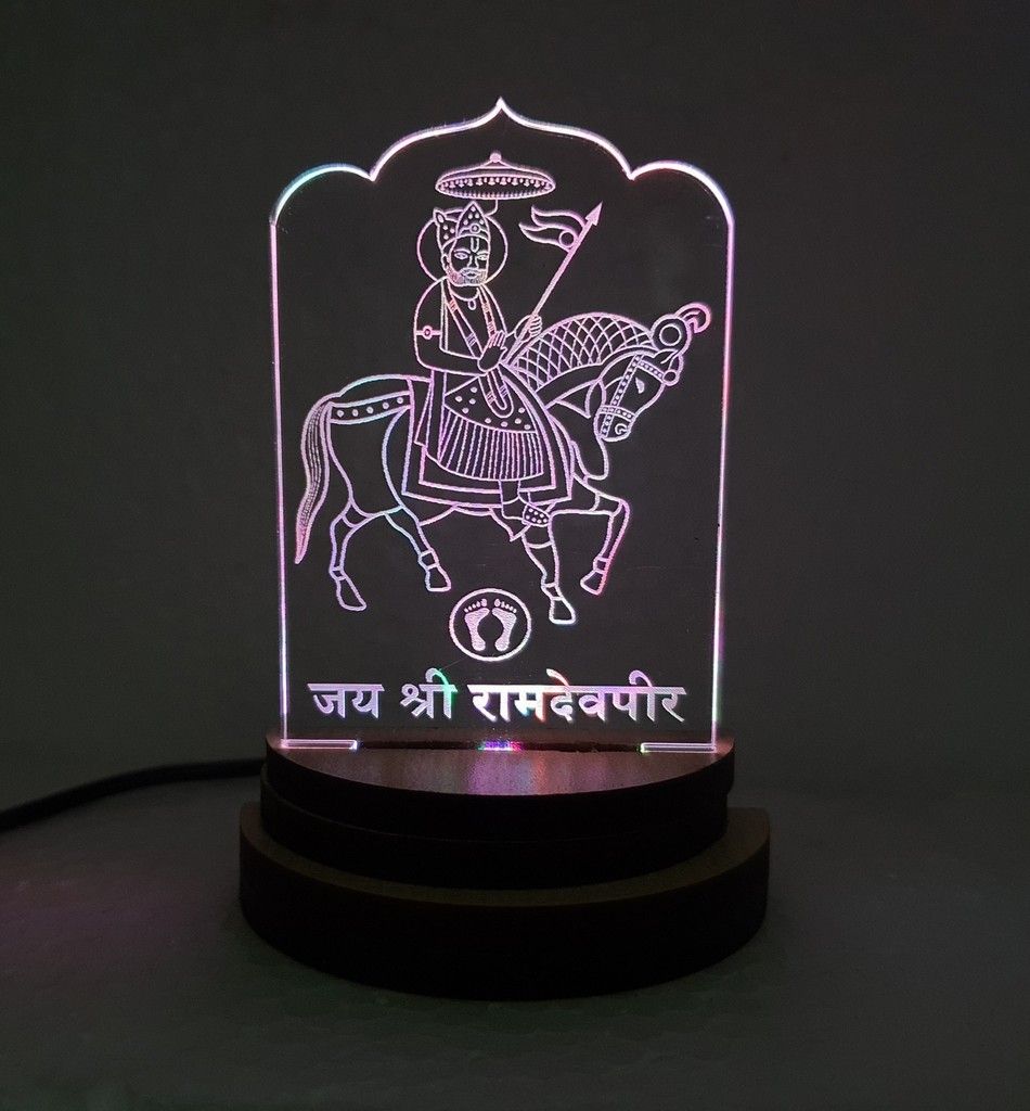 ukani 3D USB Shree Ramdevpir Night Lamp for Car/Office/Desktop/Gift/Table Top 7 Color Change Light Size 3 Inch Table Lamp-picture-28