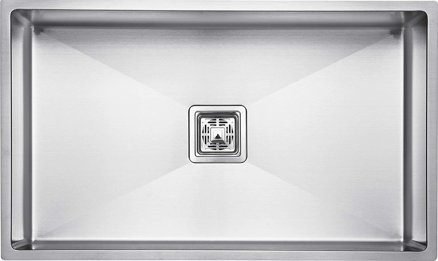 arquin 32" x 20" x 10" Handmade MATT Finish Single Bowl Grade 304 Stainless Steel Kitchen Sink-30x20x10 Vessel Sink-picture-16