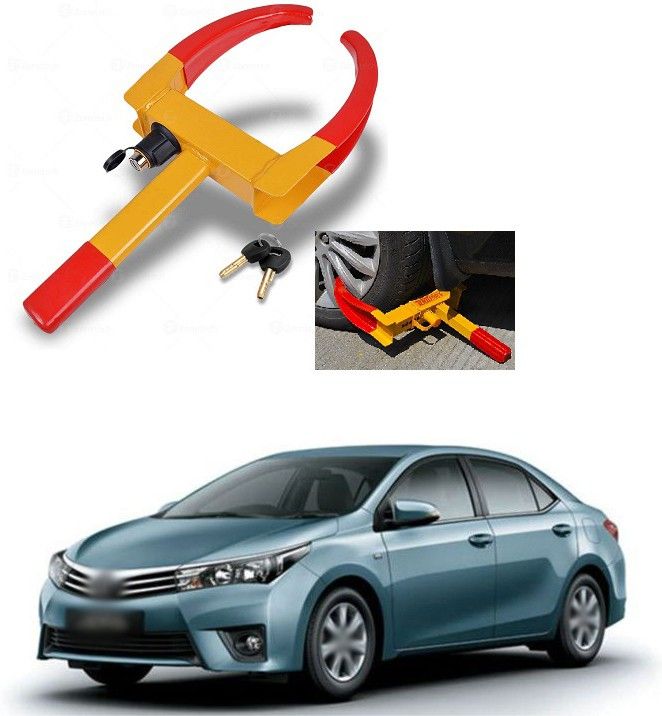 Heavy Universal Security Trailer Wheel Locks Tire Anti Theft for Car ATV SUV Golf Cart Motorcycle Great Deterrent Bright Red/Yellow with 3 Keys Compatible With Toyota Corolla Wheel Lock-image-6