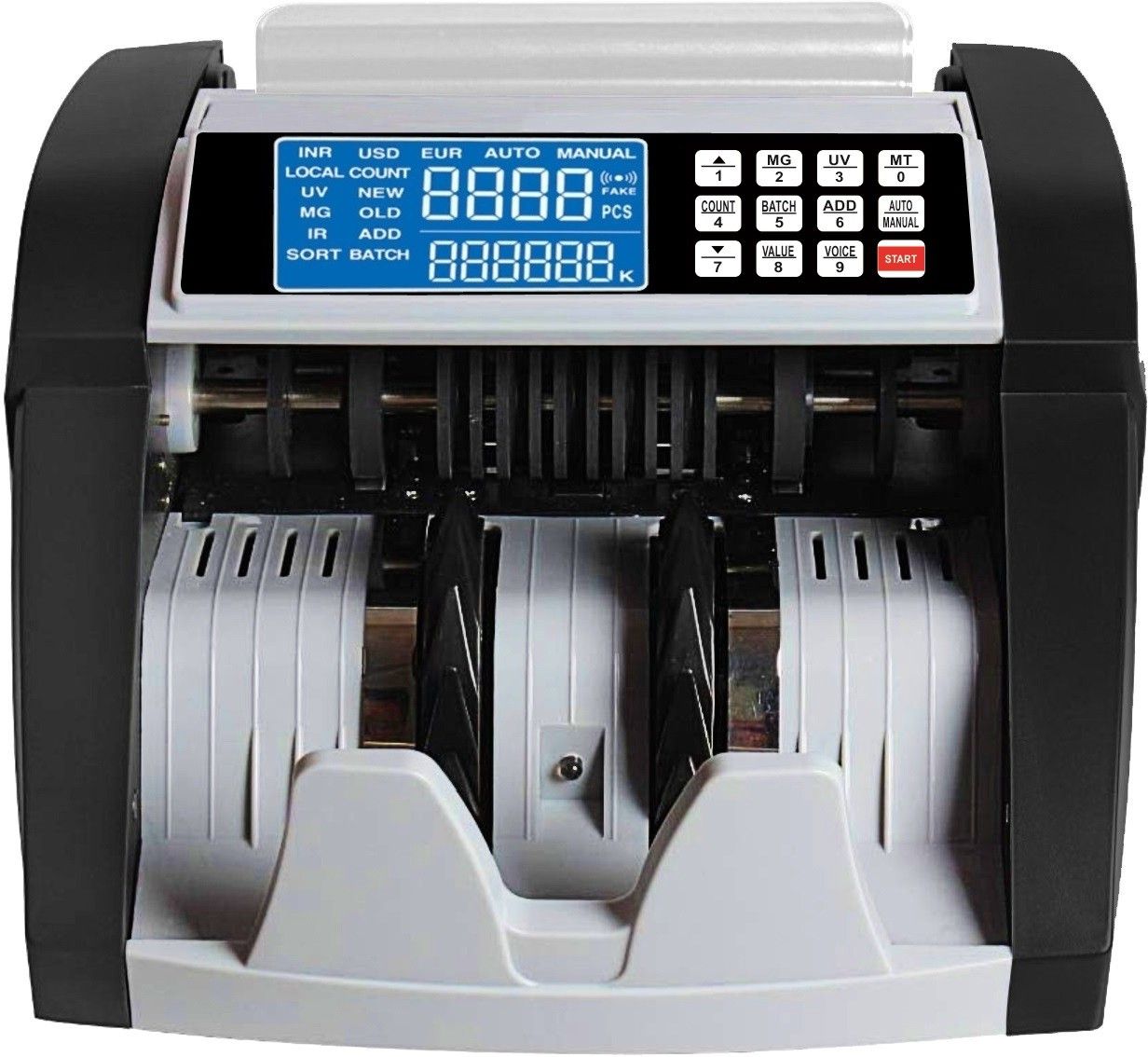 Drop2Kart Bill Counter - Supports All INR Currency, RGB LCD Display, UV/MG/MT/IR Sensors, FakeNote Alarm with Multiple Operation Modes Note Counting Machine-picture-36