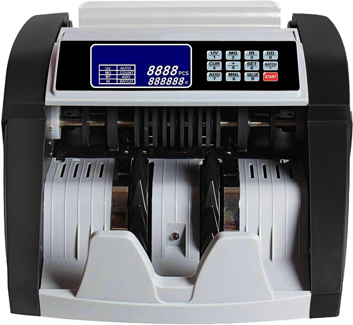 Drop2Kart Bill Counter - Automatic Counting, HeavyDuty Motor, UV/MG/MT/IR FakeBill Detection, Supports All INR Currency, LED External Display Note Counting Machine image 1