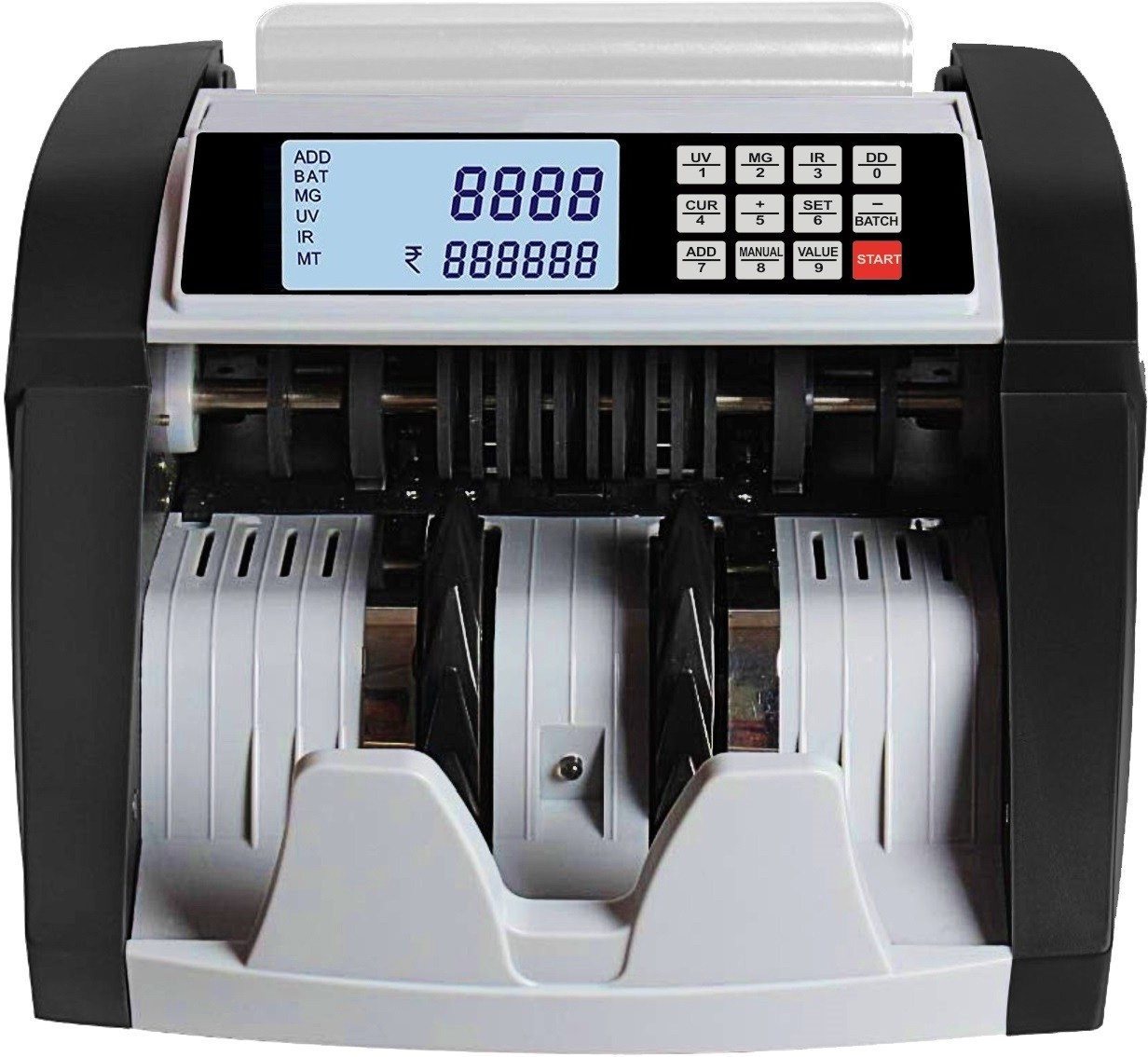 Drop2Kart Bill Counter - User Friendly, Counts All INR Currency, UV/MG/MT/IR Image Sensors, FakeNote Alarm with Multiple Operation Modes Note Counting Machine image 1