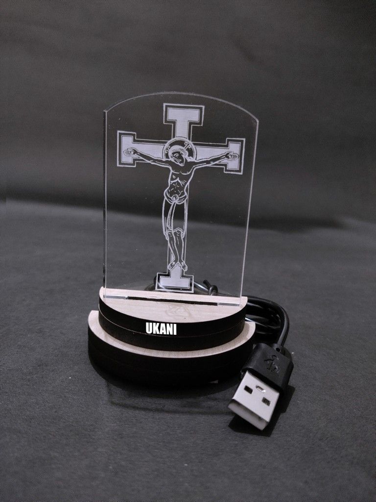 3D USB JESUS CHRIST Night for Car/Office/Desktop/Gift/Top 7 Color Change Light Table Lamp