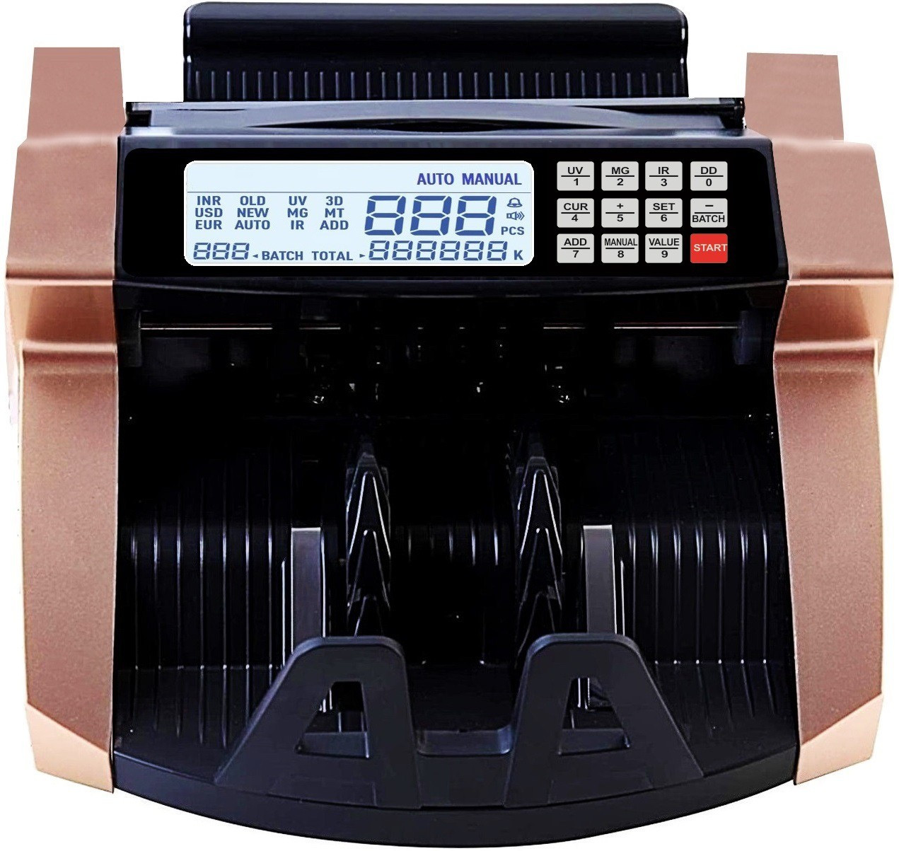 Drop2Kart Automatic Cash Counter - Updated for All Indian Currency, Multi FakeNote Detection (UV/MG), LCD+LED Dual Display, HeavyDuty Motor Note Counting Machine image 1