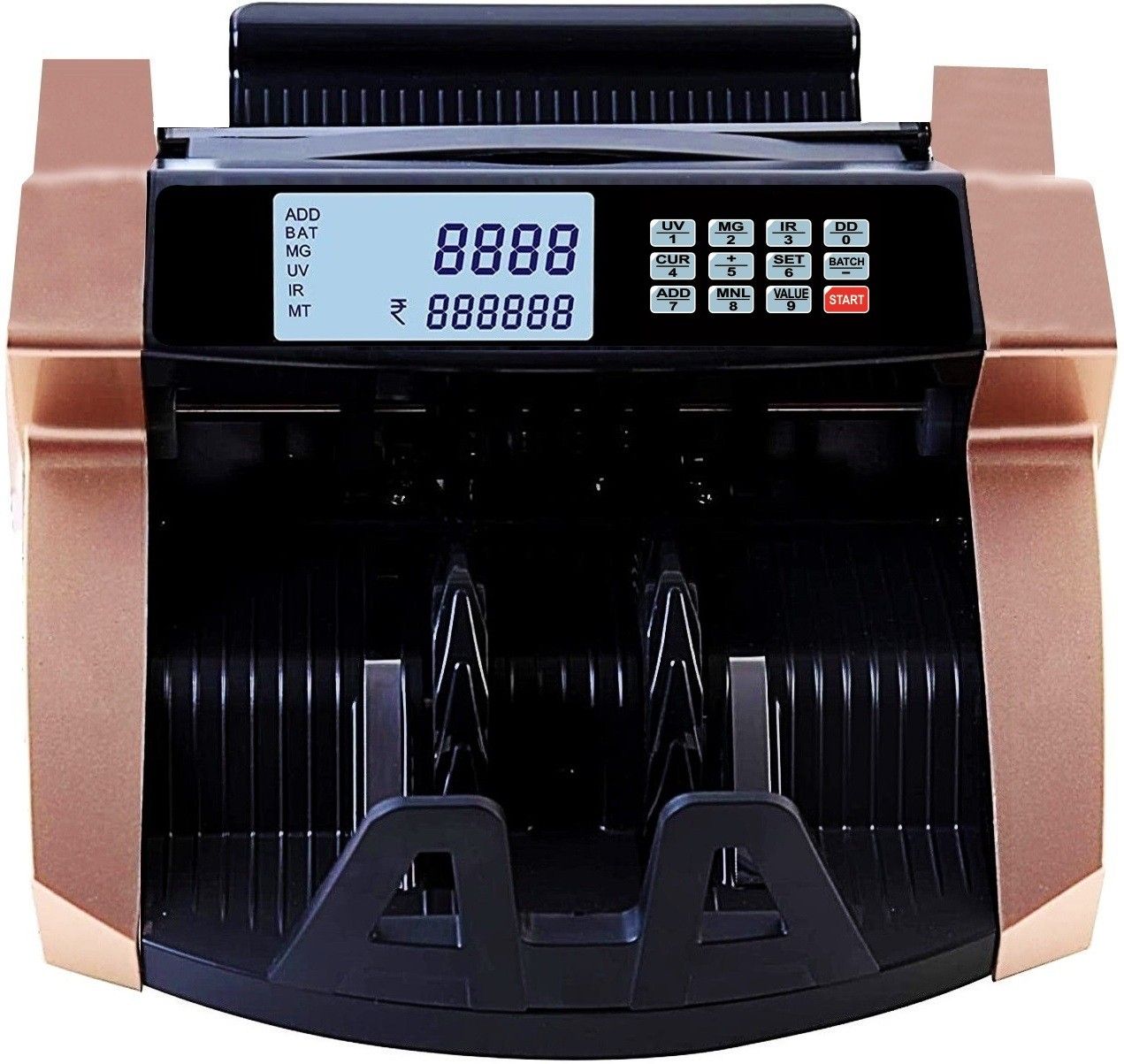 Drop2Kart Automatic Bill Counter - UV/MG Sensors, Counts All Indian Currency, RBG LCD Display, ADD/BATCH Modes with FakeNote Alarm Note Counting Machine-image-34