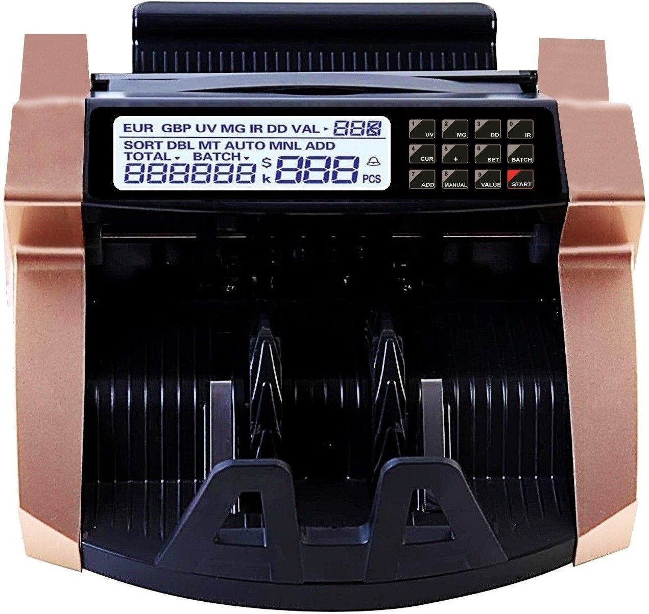 Drop2Kart Cash Counter - UV/MG CMOS Sensors, Dual Display - LCD+LED, HeavyDuty Motor, Counts All INR Currency with ADD/BATCH Modes Note Counting Machine-image-32