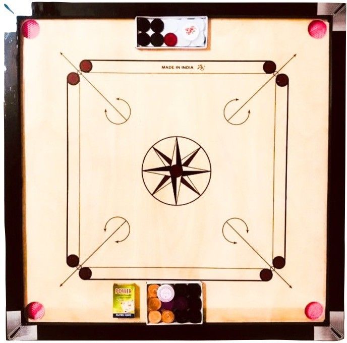 aarav sports Carrom Board Large Size with Glossy Finish Premium Product 3.17 cm Carrom Board-picture-20