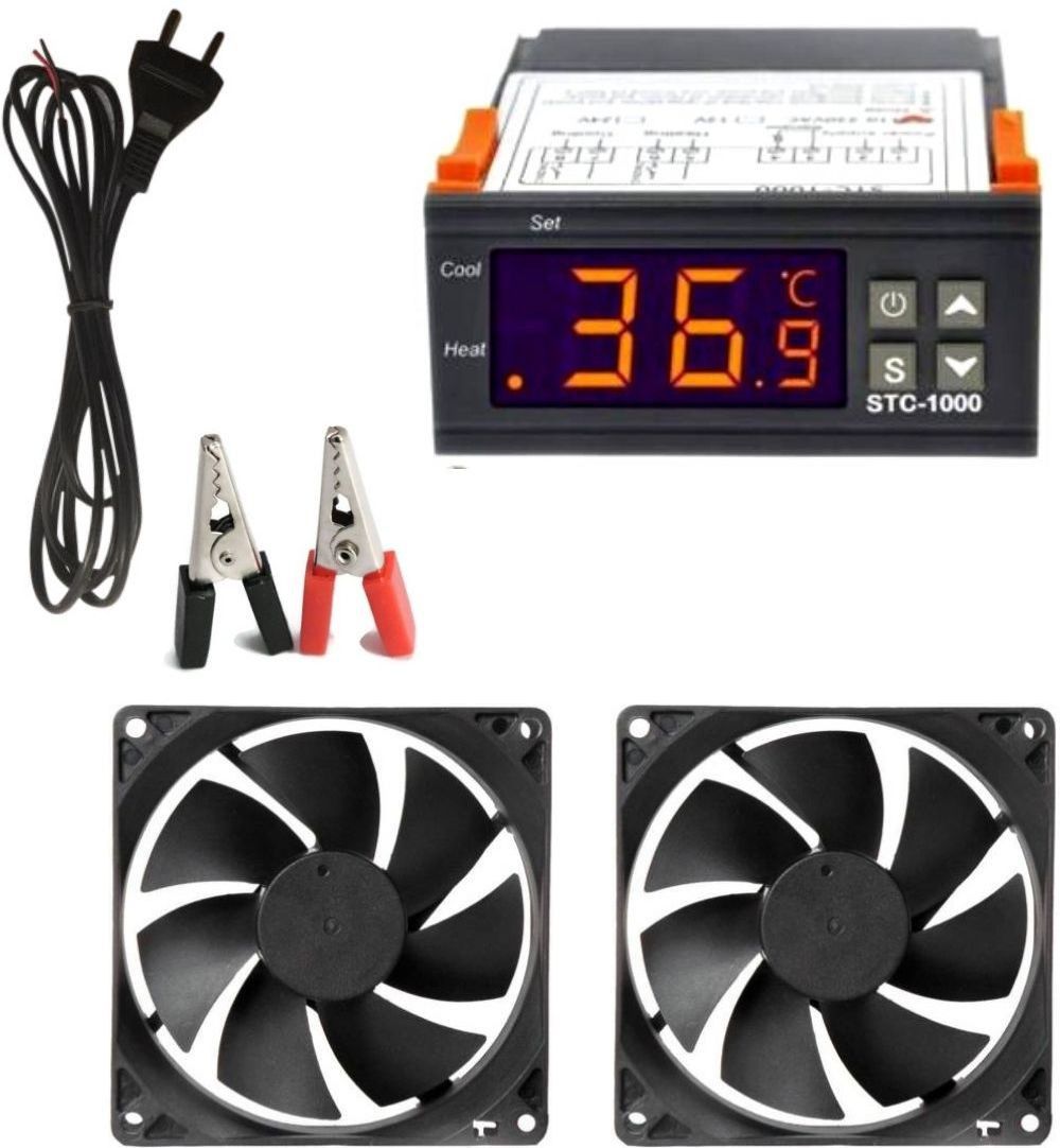 cybersupreme STC-1000 Digital Temperature Controller 2 Pin AC Power Cord 2 Fan 1 Clip Temperature Sensor and Controller Electronic Hobby Kit-picture-26