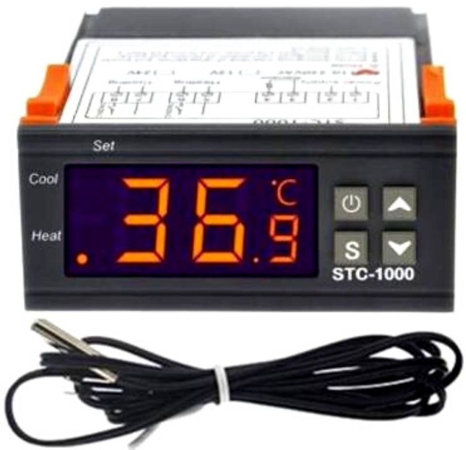 techsupreme Cheap & Best STC 1000 Digital Temperature Controller LED Temp Control Thermostat 110V Heating Cooling Relay NTC Sensor Incubator Multipurpose Controller Temperature Sensor and Controller Electronic Hobby Kit-picture-32