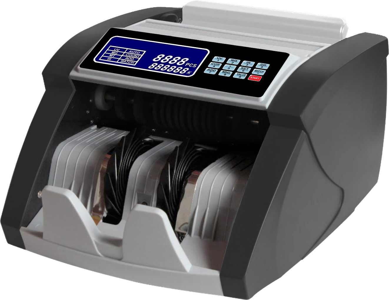 Drop2Kart Bill Counter - Counts All INR Currency with UV/MG/MT/IR Sensors, LCD+LED Dual Display, FakeNote Alarm, Multiple Operation Modes Note Counting Machine-picture-30