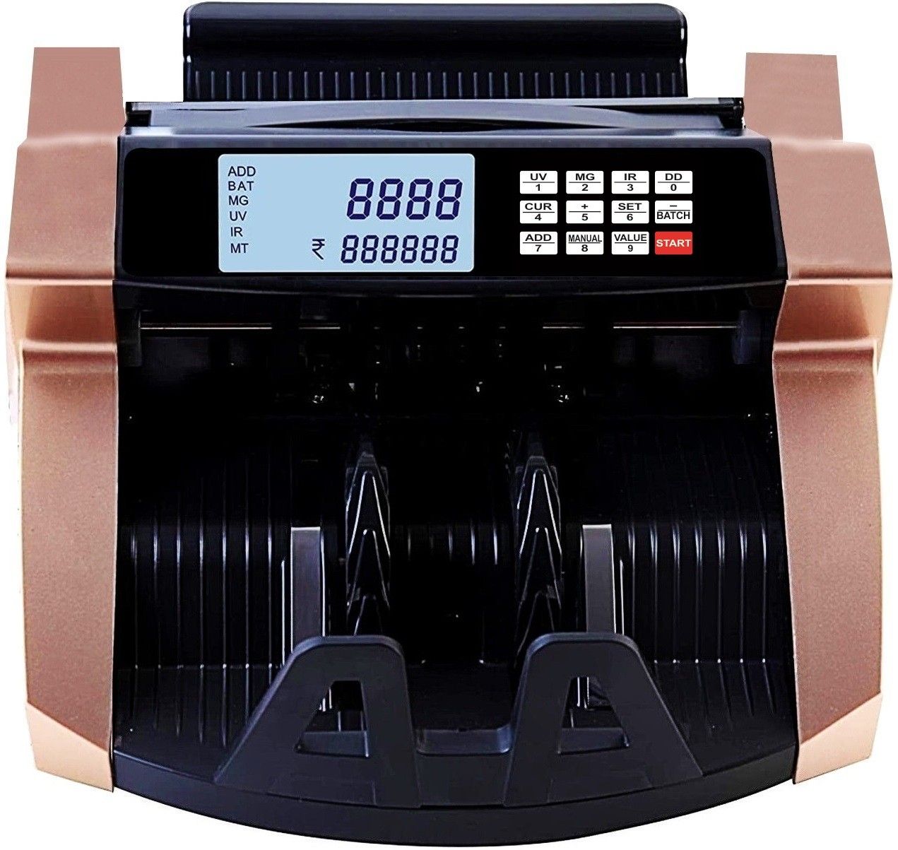 Drop2Kart Bill Counter - Counts All INR Currency, UV/MG Sensors, FakeNote Alarm, ADD/BATCH Modes with After Sales Service Support Note Counting Machine-picture-33