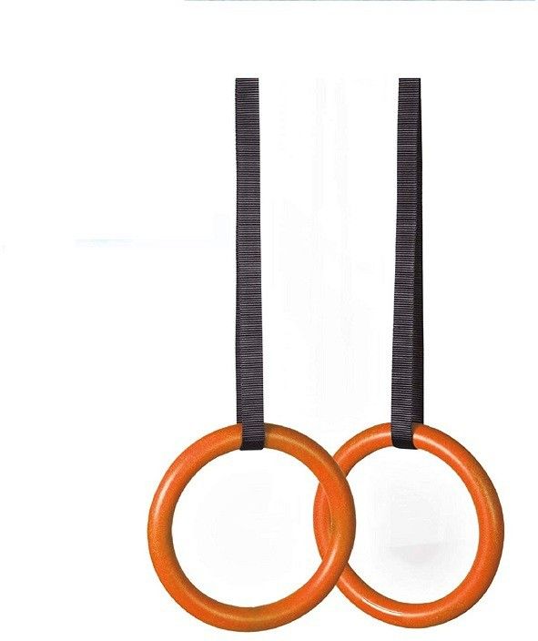 Fitness Gymnastic Rings Pair Adjustable Strap for Bodyweight Safe Roman Rings Pilates Ring-image-0