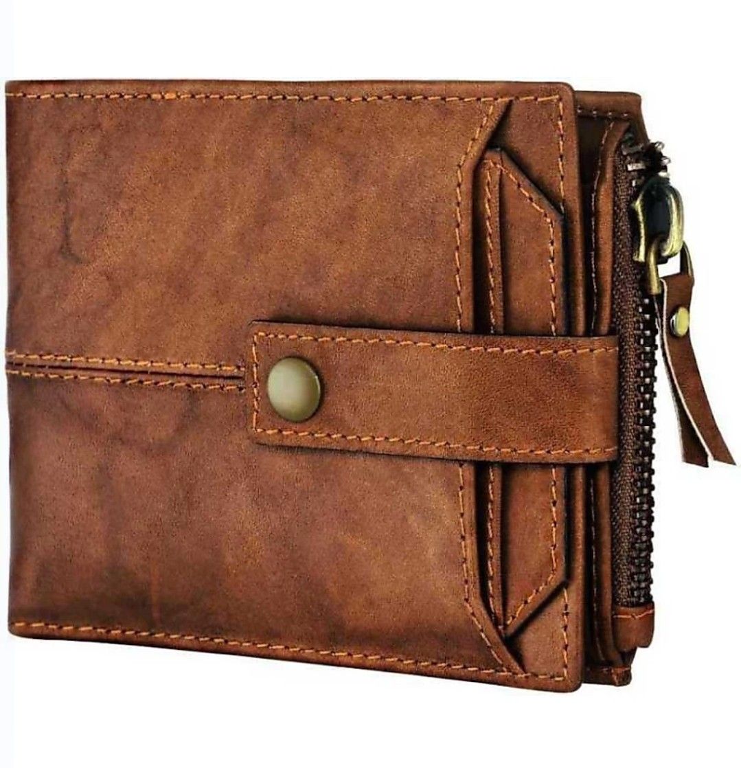 Men Casual Brown Genuine Leather Wallet