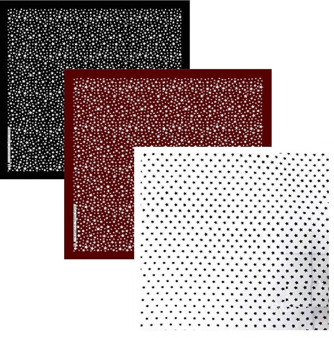 Bismaadh Cotton Paisley Star Print Stylist Scarf Headband Bandana - Pack of 3 (Black, Maroon & White) ["Black","Maroon","White"] Handkerchief-image-13