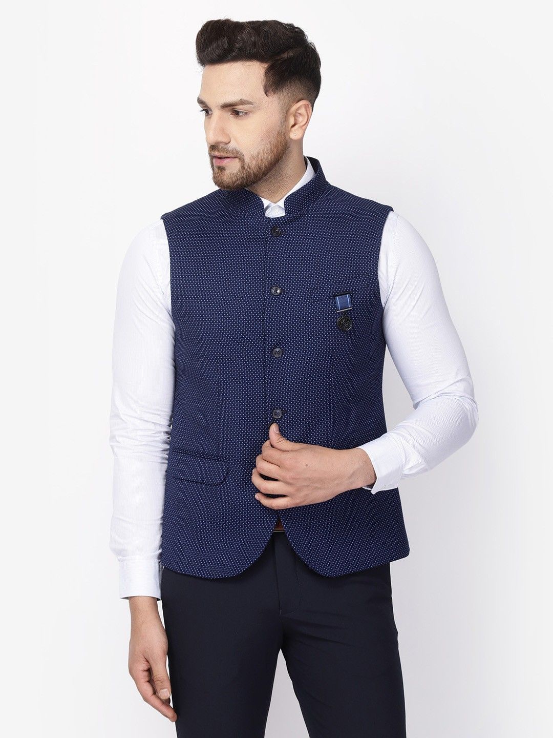 blackberrys Polka Print Men Waistcoat-picture-16